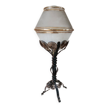 Art Deco wrought iron lamp
