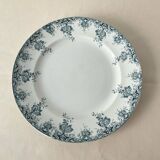 Large antique Saint Amand plate – Blue decorated earthenware – 29.5 cm