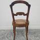 Set of 6 antique dining chairs in solid walnut, cane seats, 19th century.