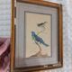 Golden table Blue birds Antique framed, Paris Gallery