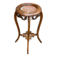 Round Art Nouveau side table in solid wood and marble from the 19th century