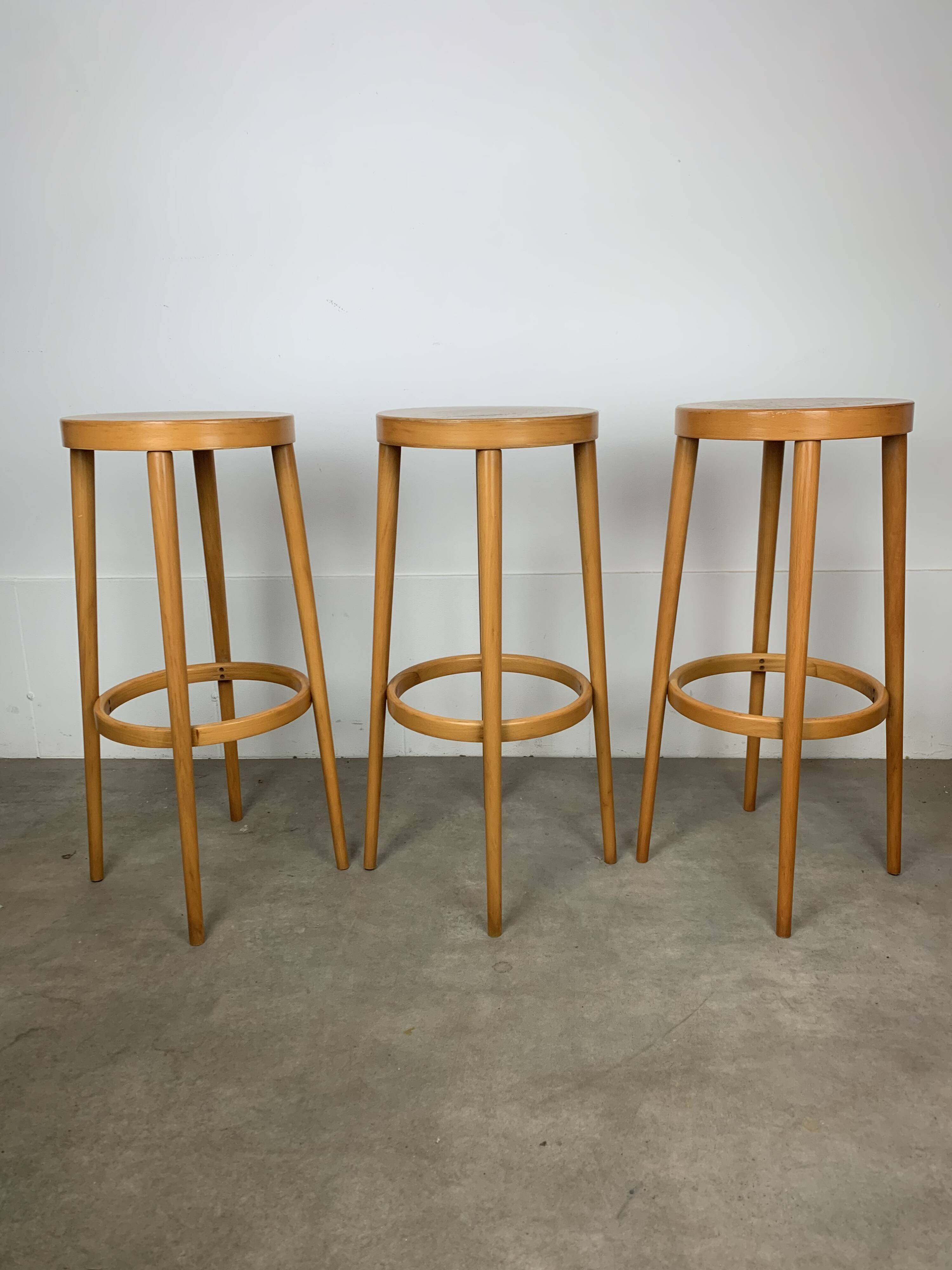 3 tabourets de bar Baumann, années 60, vintage