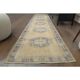 1970s Vintage Turkish Hand-Knotted Wool Cotton Orange Runner Rug 77x314