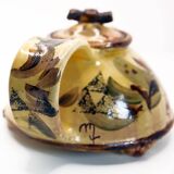 Stoneware teapot with abstract motifs by Marie-Laure Robin in Puisaye