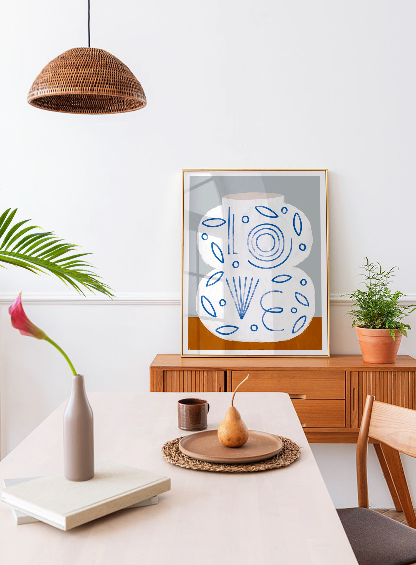 Pop-up Christmas 22 - Wall poster white vase with the word love 50cm*70cm