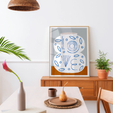 Pop-up Christmas 22 - Wall poster white vase with the word love 50cm*70cm