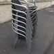 Eight Roland Vlaemynck aluminum coffee terrace armchairs (stackable)