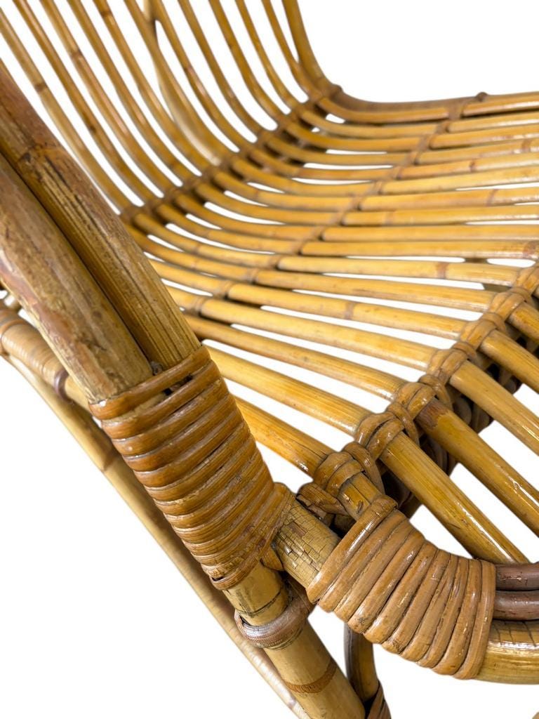 Vintage rattan armchair / single seat armchair / lounge chair