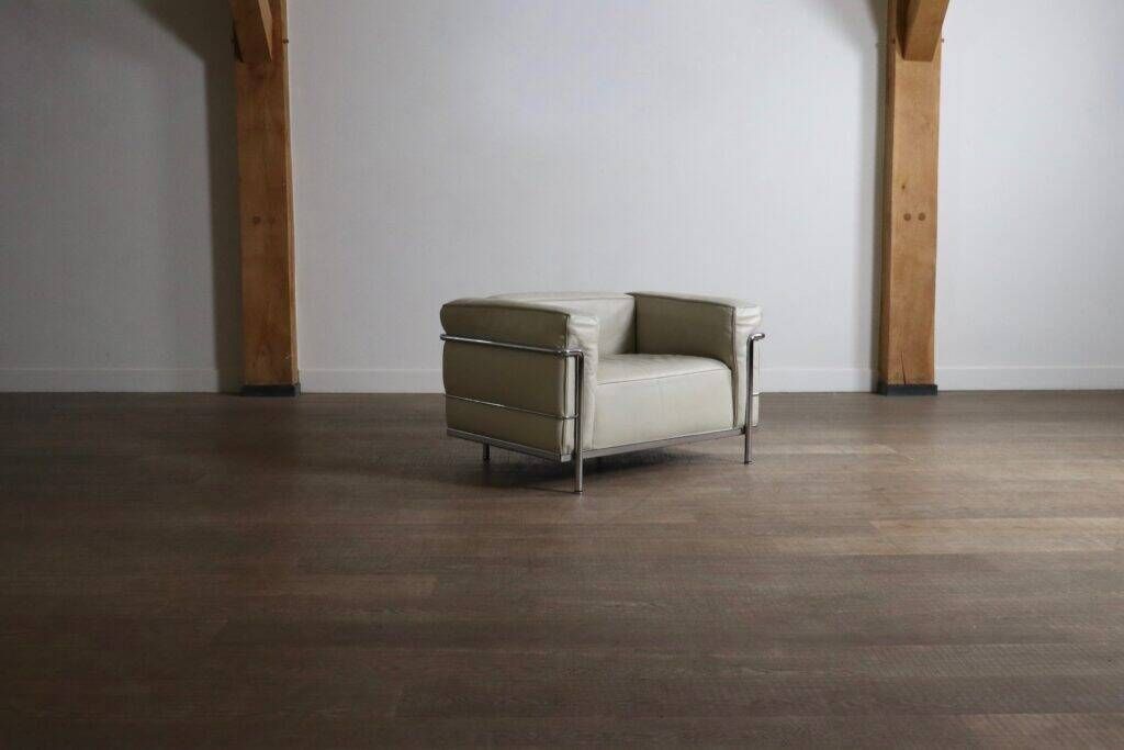 Cassina LC3 armchair by Le Corbusier in leather, Italy 1980s