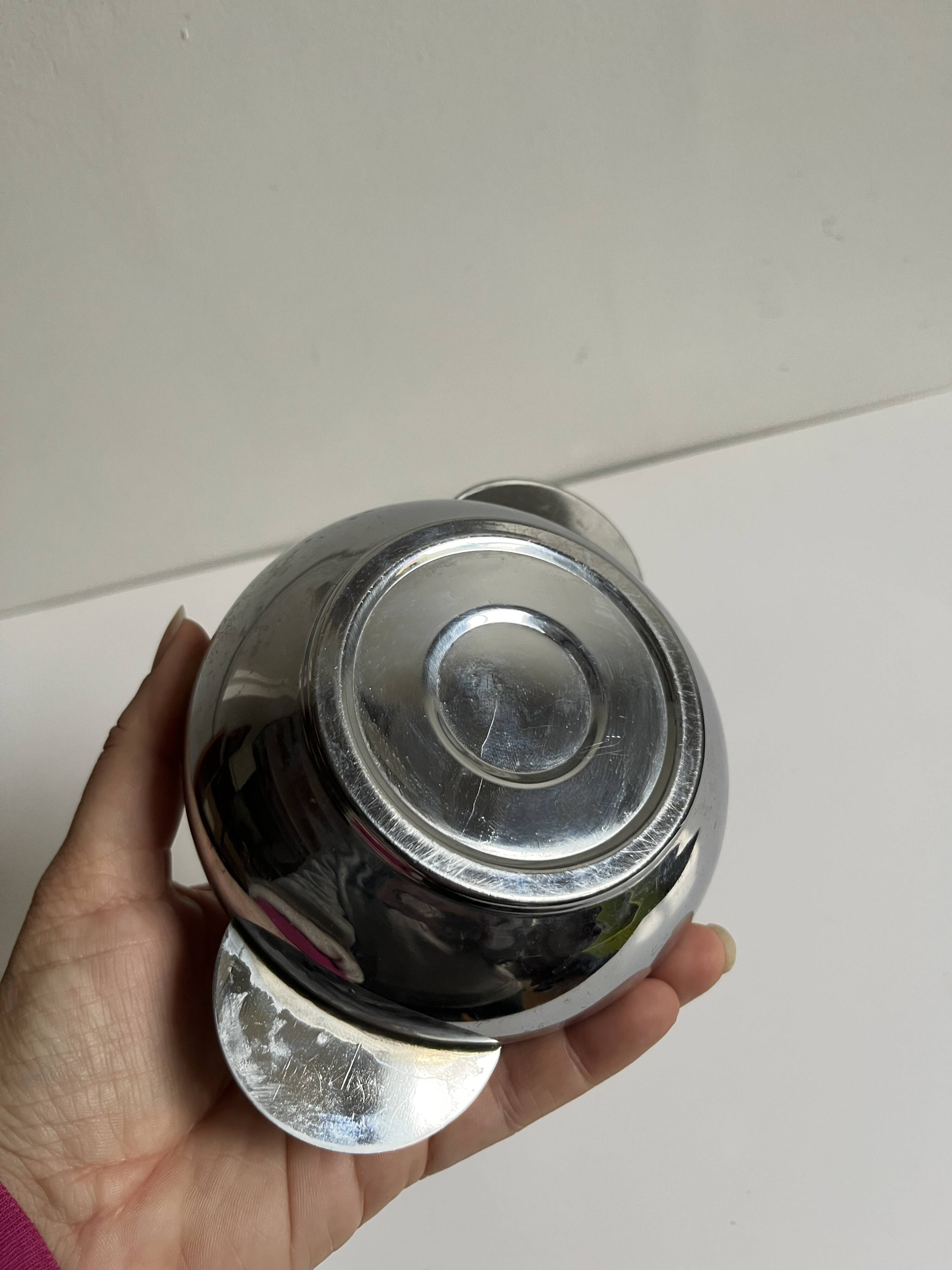 Chrome-plated stainless steel sugar bowl