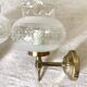 Pair of glass and brass wall lights