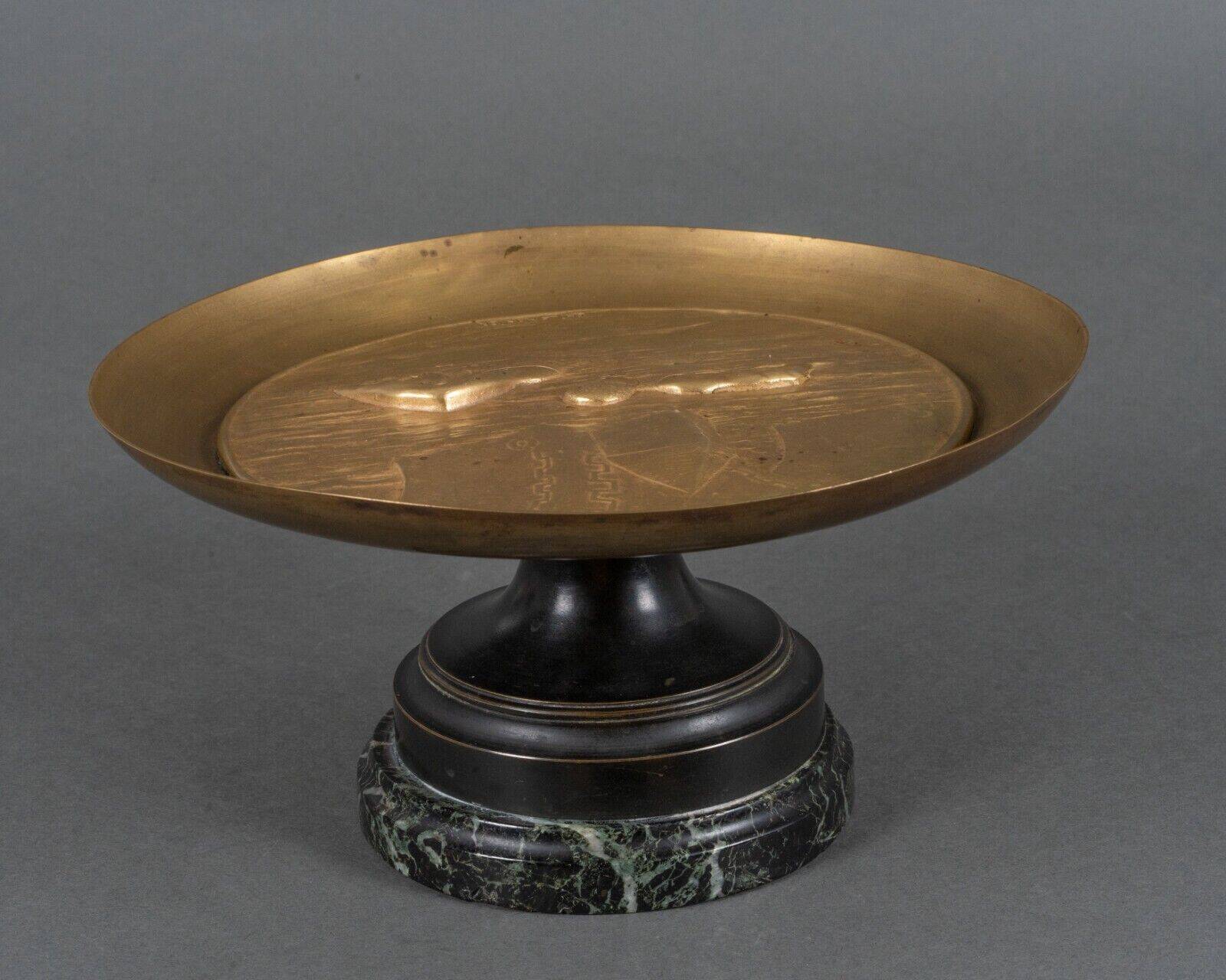 20th century bronze cup Emile Adolphe Monier Swimming swimmers on marble base