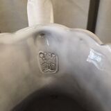 Pitcher has beautiful model beyerle niderviller black earth enamelled with white