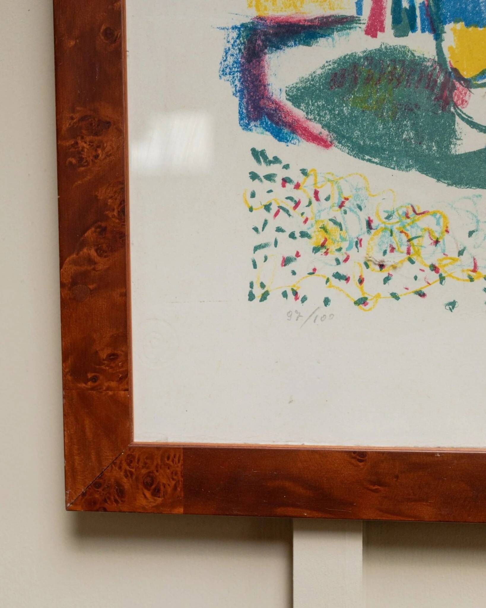Vintage lithograph by Enrico Paolucci (1901-1999) – Beach motif – Colourful work, 70s style, wall art, unique decoration, gift idea.