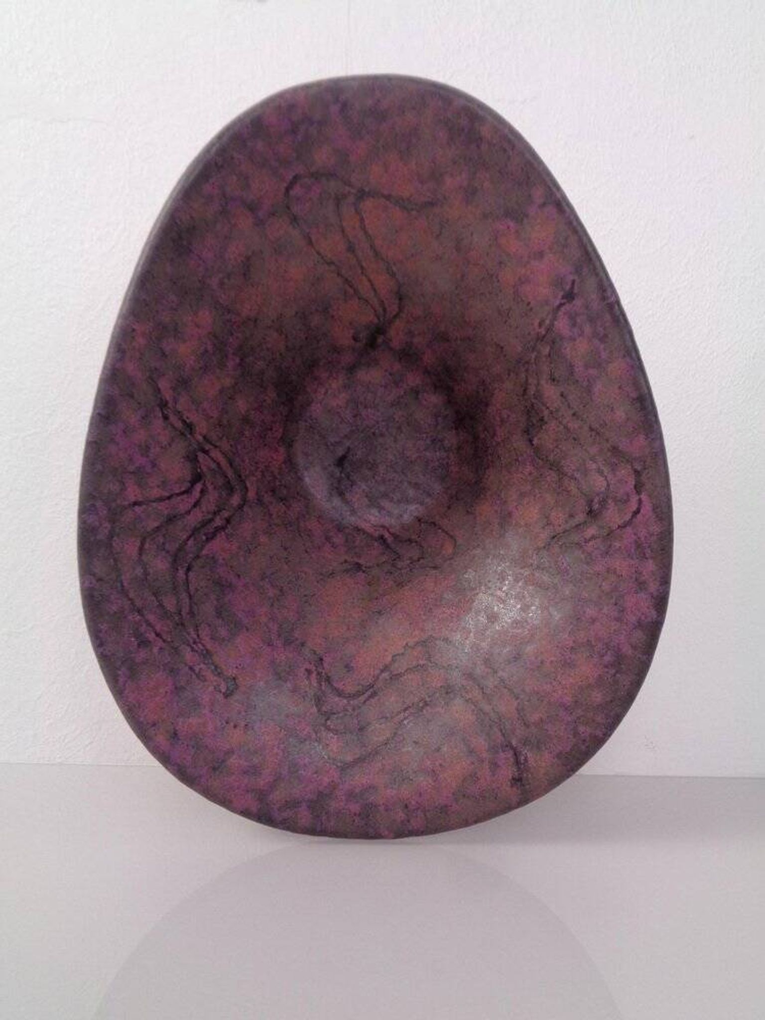 Large purple and black 704 Ruscha art ceramic bowl, Germany, 1960s.