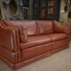 Maison Jansen leather sofa, France, 1970s