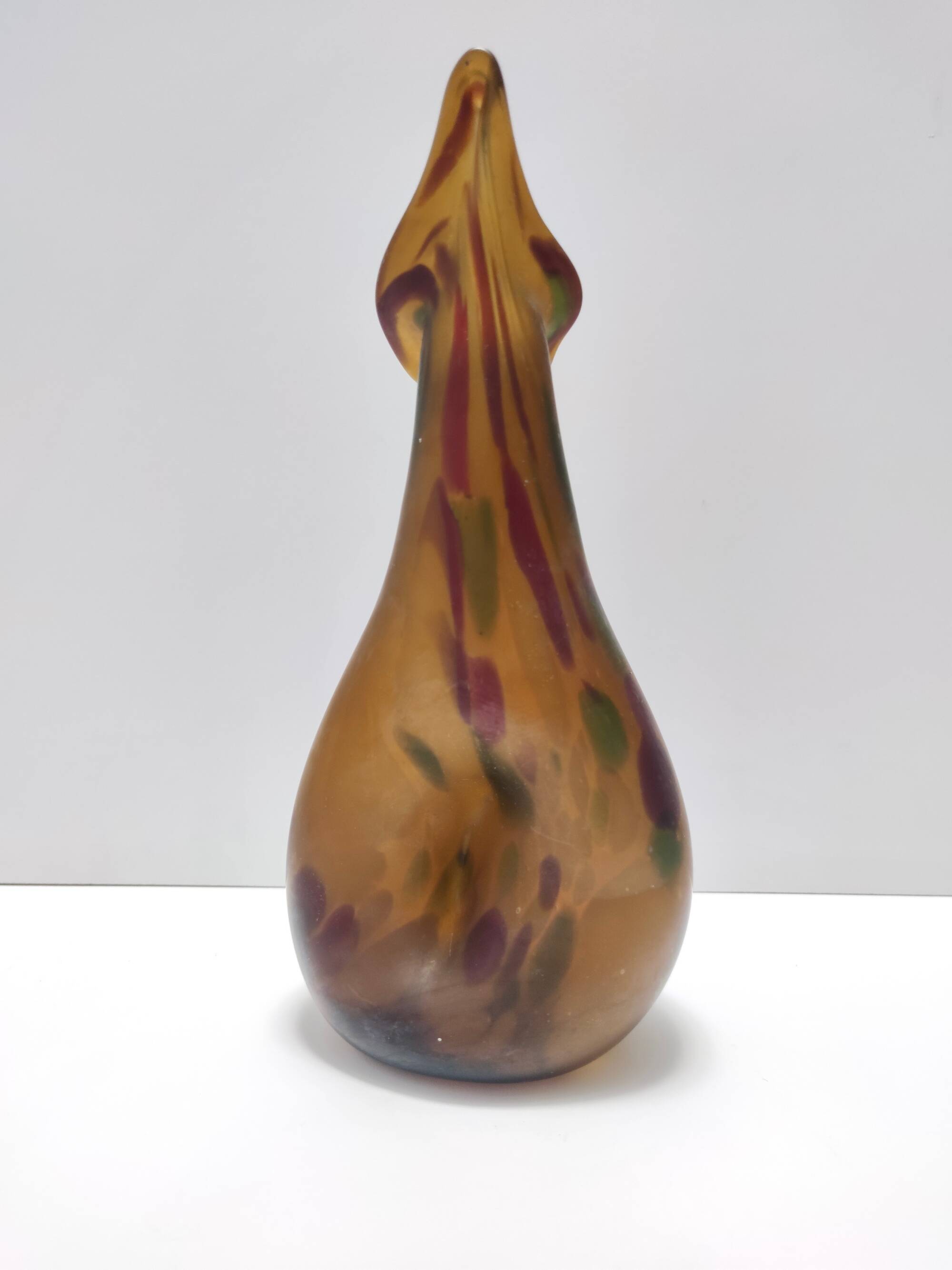 Experimental Amber Murano Glass Vase attr. to Anzolo Fuga, Italy
