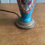 Antique table lamp in Limoges porcelain and gilded bronze