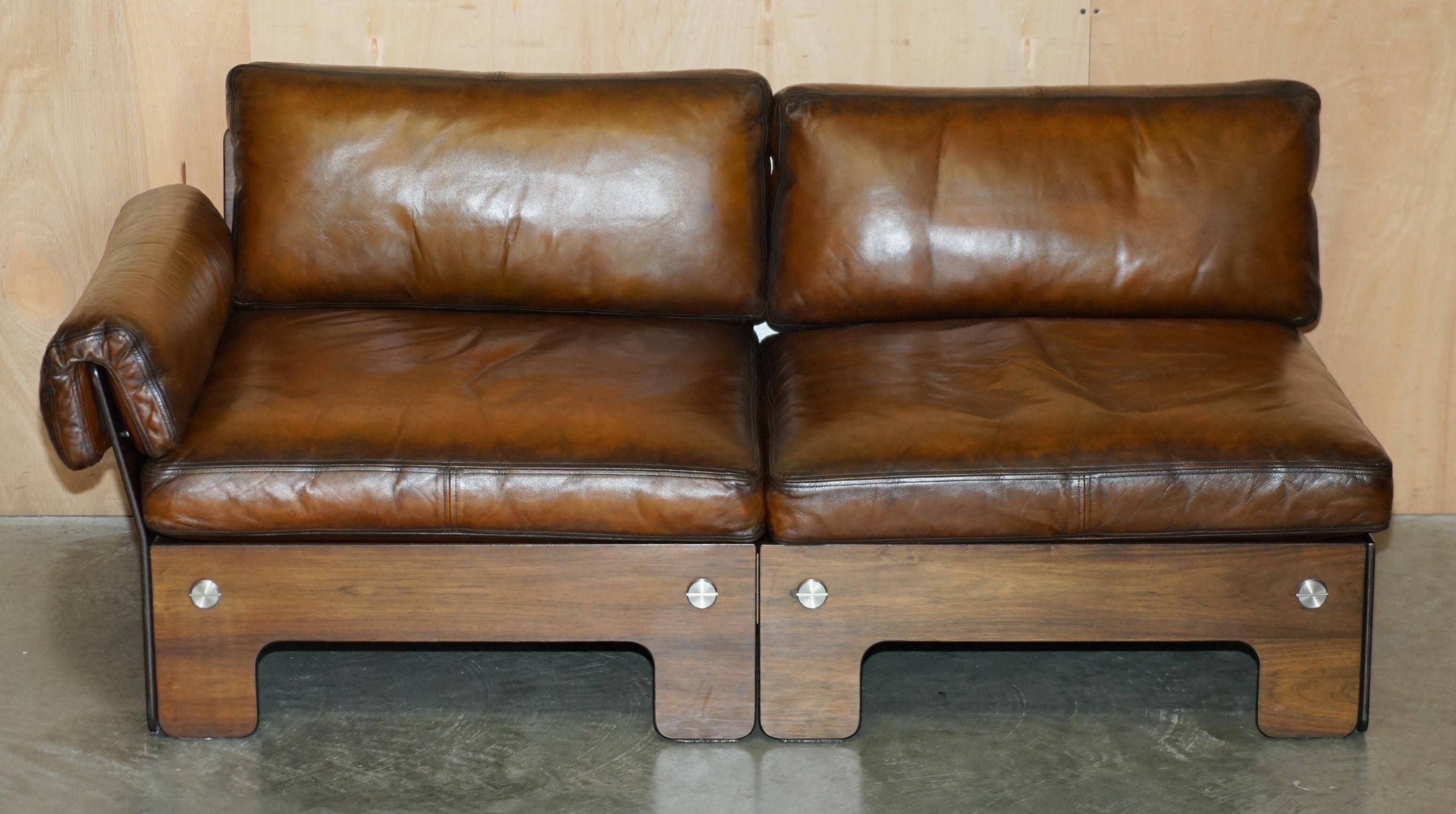 Sigurd Ressell for Vatne Mobler Leather Sofa Hardwood Art Deco
