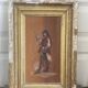 Antique Oil Wood Panel Framed Musketeer Signed 19th Century