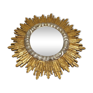 miroir soleil en bois.