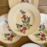 Set of 7 vintage soup plates, Aigueperse de Sarreguemines