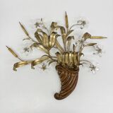Mid-century design banci style wall lamp sconce crystal flower bouquet