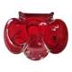 Murano empty pocket Floral shape 3 petals. In Murano Italian blown art glass. Ruby red