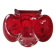 Murano empty pocket Floral shape 3 petals. In Murano Italian blown art glass. Ruby red