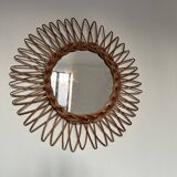 Rattan sun mirror