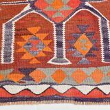 Red Orange Tribal Vintage Runner Rug, 101x297Cm