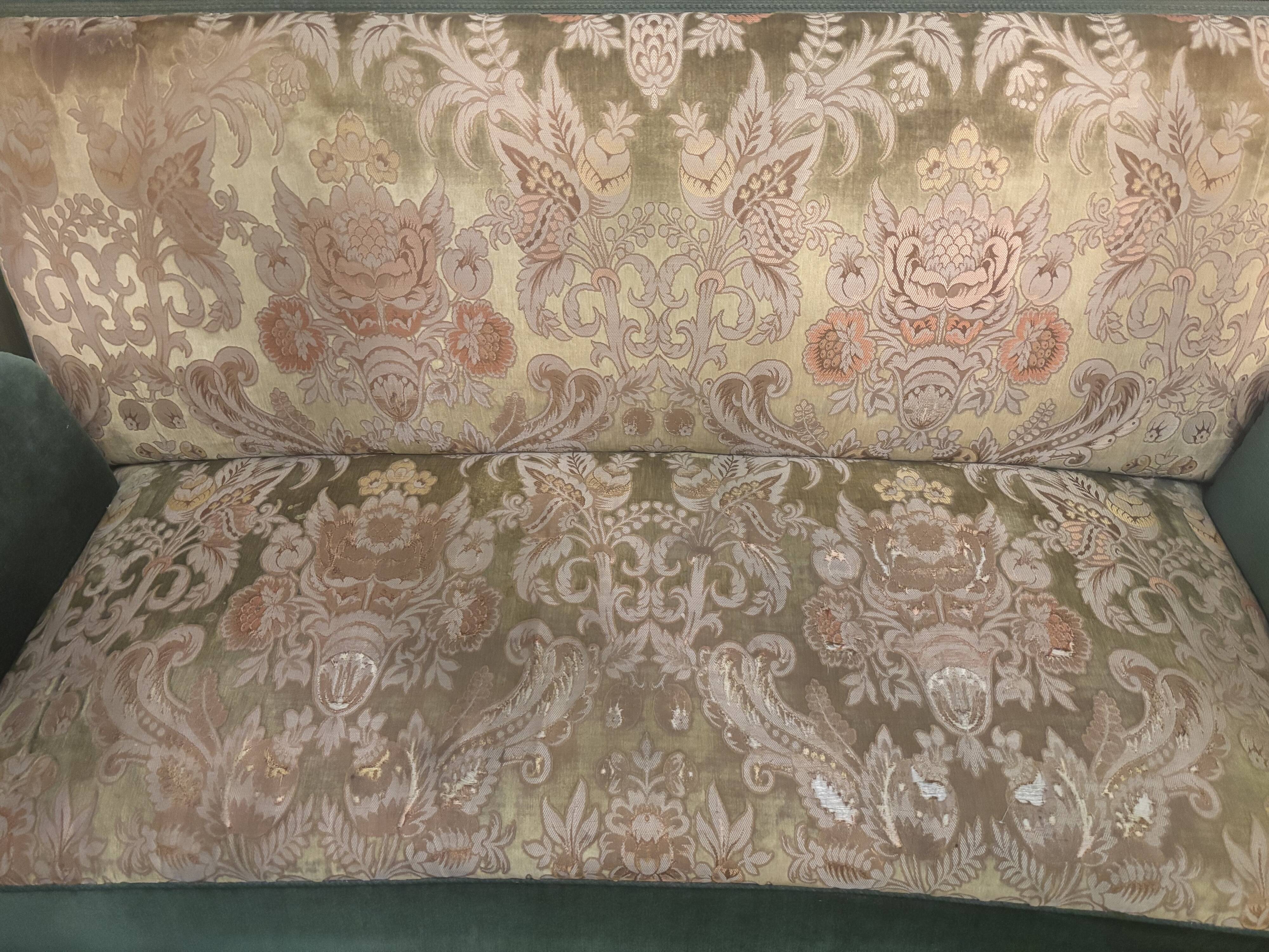 German Art Nouveau sofa bed c.1900 – green velvet