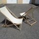 Pair of vintage striped loungers