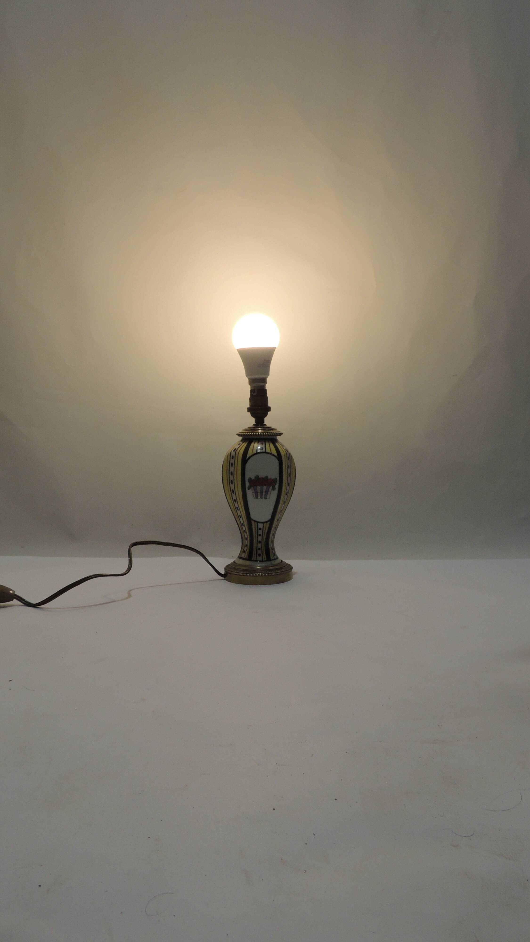 1930s ceramic lamp and bronze/vintage frame