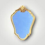 Vintage wall mirror with golden resin shell