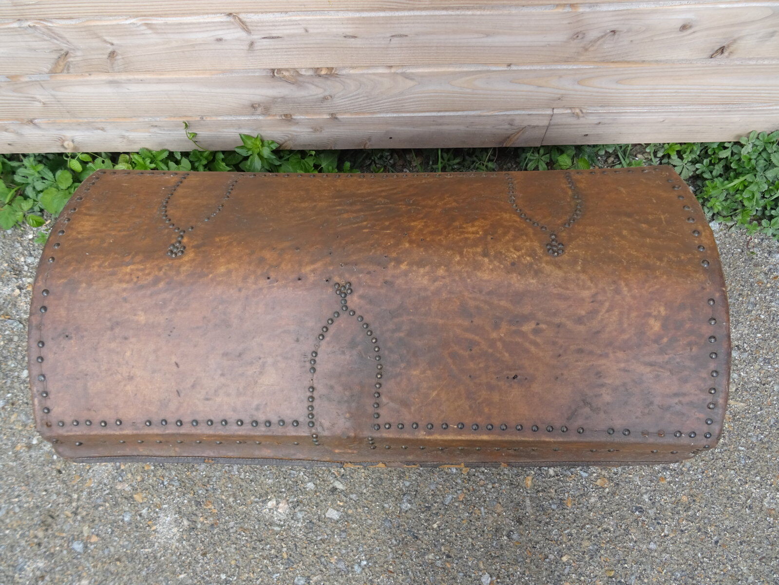 19th-century leather trunk