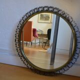 Miroir soleil 1960 laiton et fer forgé