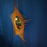 Large mirror sun rattan 65 cm
