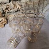 Small old glasses with gold edging
