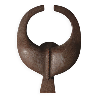 African wooden mask symbolising a buffalo, Nigeria, 26x34cm