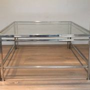 Modernist Chrome Coffee Table with Triple Legs, French Work circa 1970