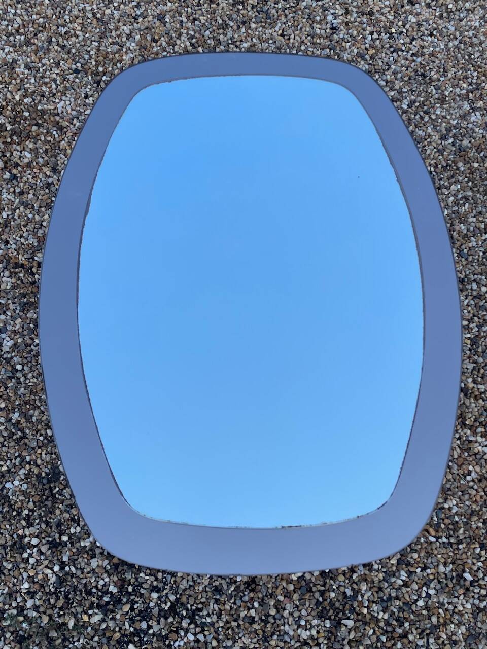 Vintage Wall Mirror, smoked glass, two-tone circa 1980s