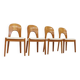 Vintage Danish solid teak dining chairs by Niels Koefoed 1960s set of 4