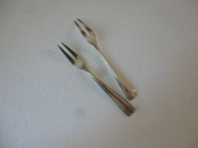 set of 12 silver fish forks