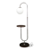 1940s Art Deco Chrome Floor Lamp with Opaline Globe and Side Table