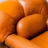 Pair of brown leather armchairs from the 70s vintage