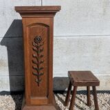 column / pedestal base solid oak 112 cm