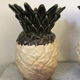 Paire de vases ananas en grès Rhoda