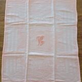 9 pink art deco towels monogrammed NC