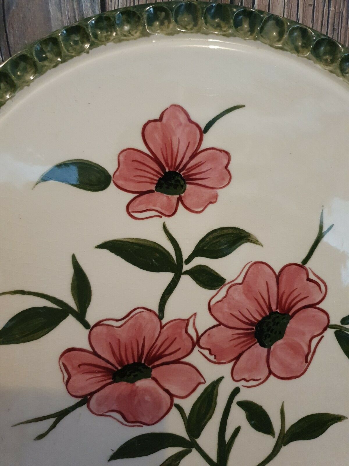 Terracotta dish with floral decoration